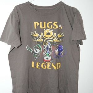 Pugs of Legend T shirt mens Medium Grey Robot